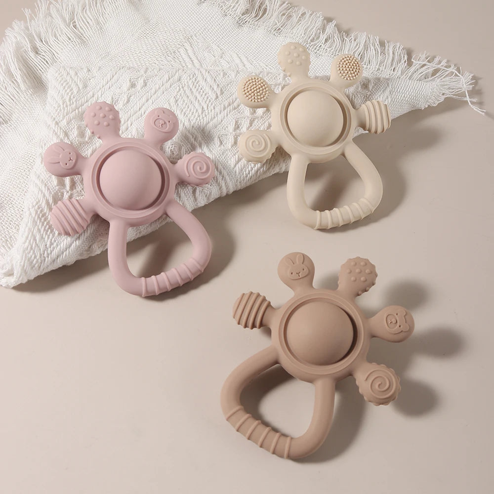Baby Bunny Palm Rattle Teether – Safe Soothing Chew Toy - image 3