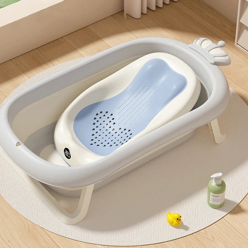 Folding Baby Bath Tub – Non-Slip Newborn Shower Support