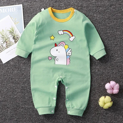 Baby Cotton One-Piece Jumpsuit Solid Color - image 2