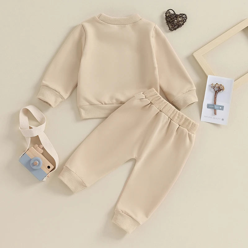 Baby Boy Crewneck Sweatshirt Set – Fall Outfit 0-3Y