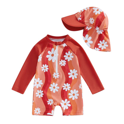 Baby Girls Rash Guard Set – Floral & Flamingo Print - image 10