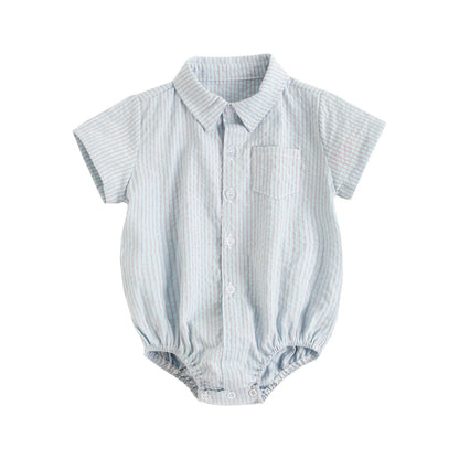 Baby Boy Plaid Bodysuit – Soft Summer Cotton Onesie