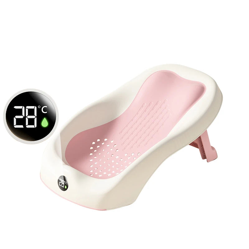 Folding Baby Bath Tub – Non-Slip Newborn Shower Support