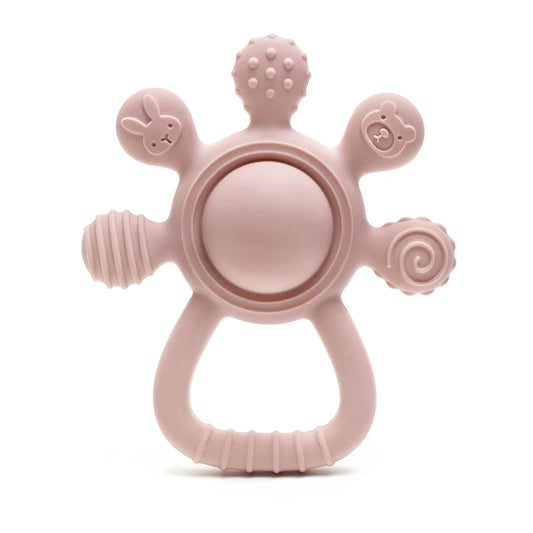 Baby Bunny Palm Rattle Teether – Safe Soothing Chew Toy