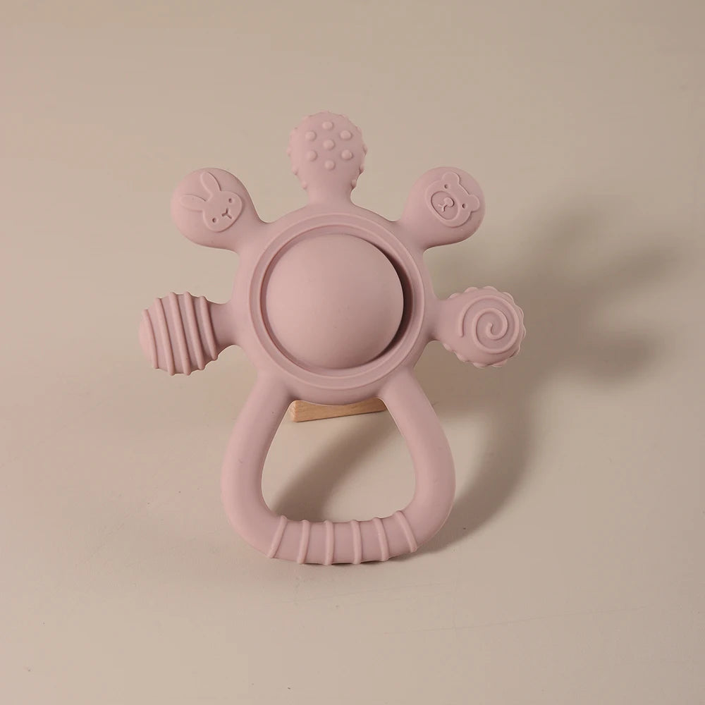 Baby Bunny Palm Rattle Teether – Safe Soothing Chew Toy - image 9