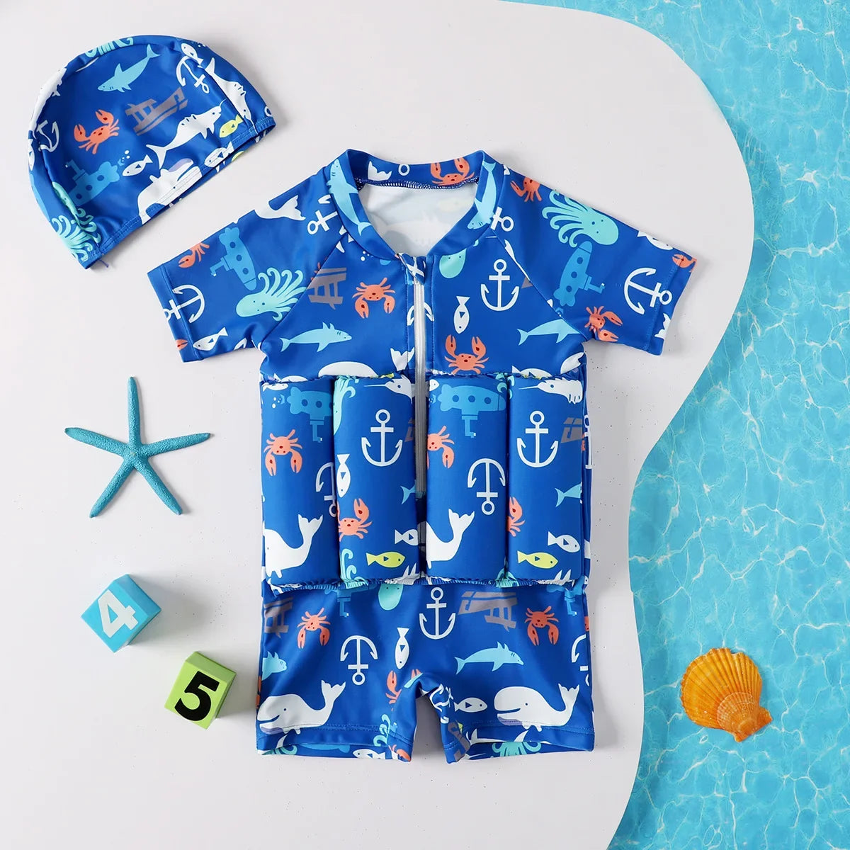 Children's Buoyancy Swimsuit - Cartoon Print - image 12
