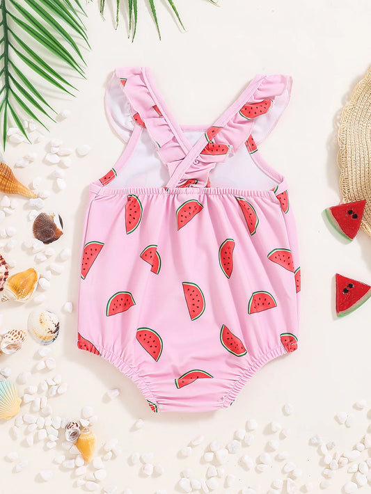 Baby Girl Watermelon Swimsuit – Cute One-Piece