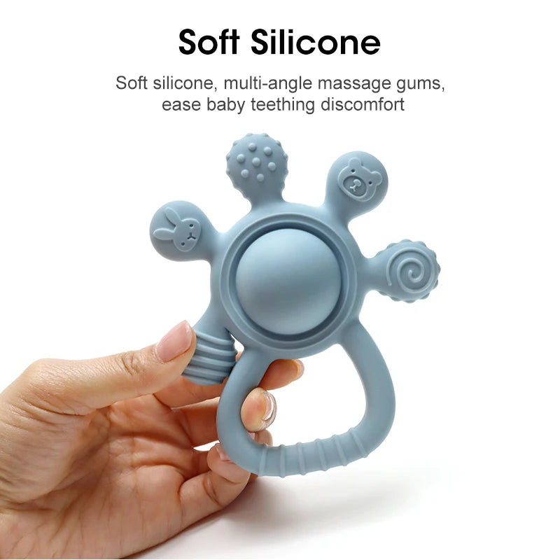 Baby Bunny Palm Rattle Teether – Safe Soothing Chew Toy - image 5