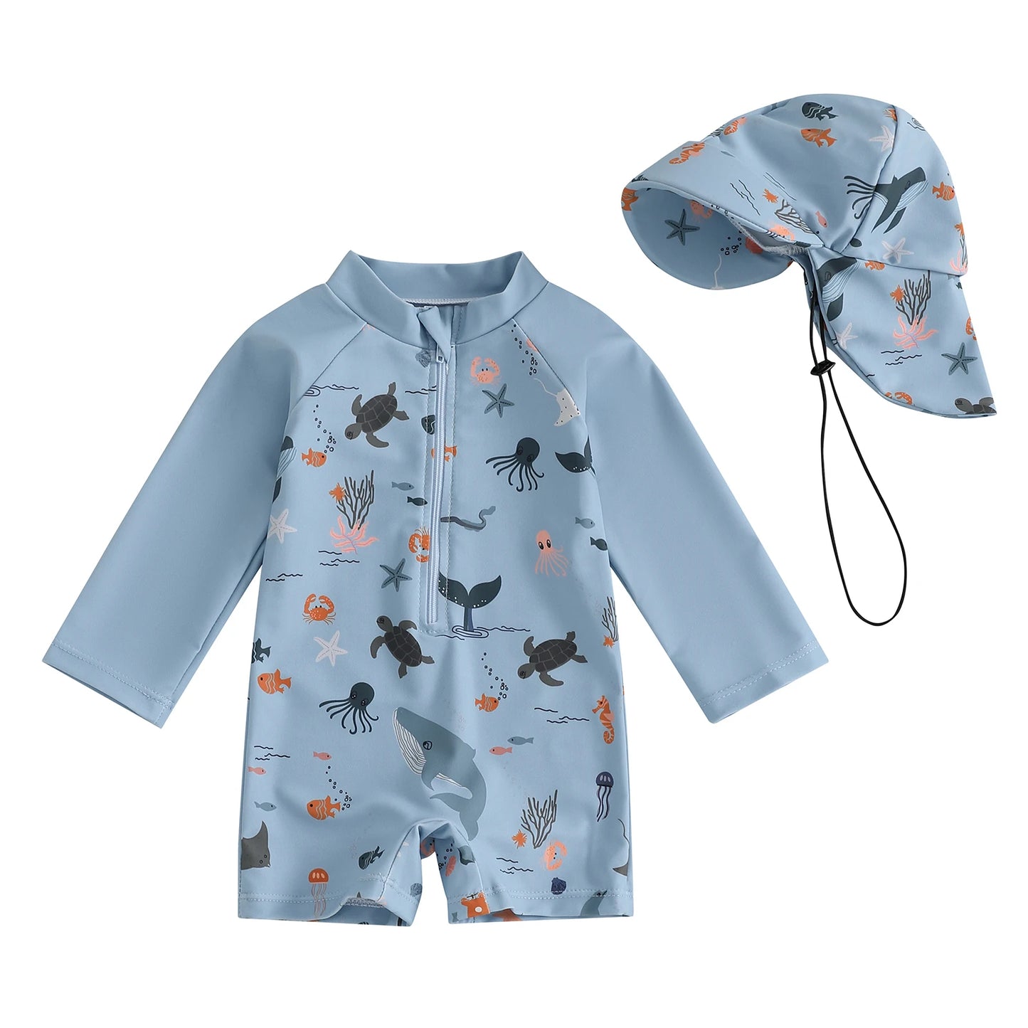 Baby Boys Rash Guard Set – Marine Animal Print