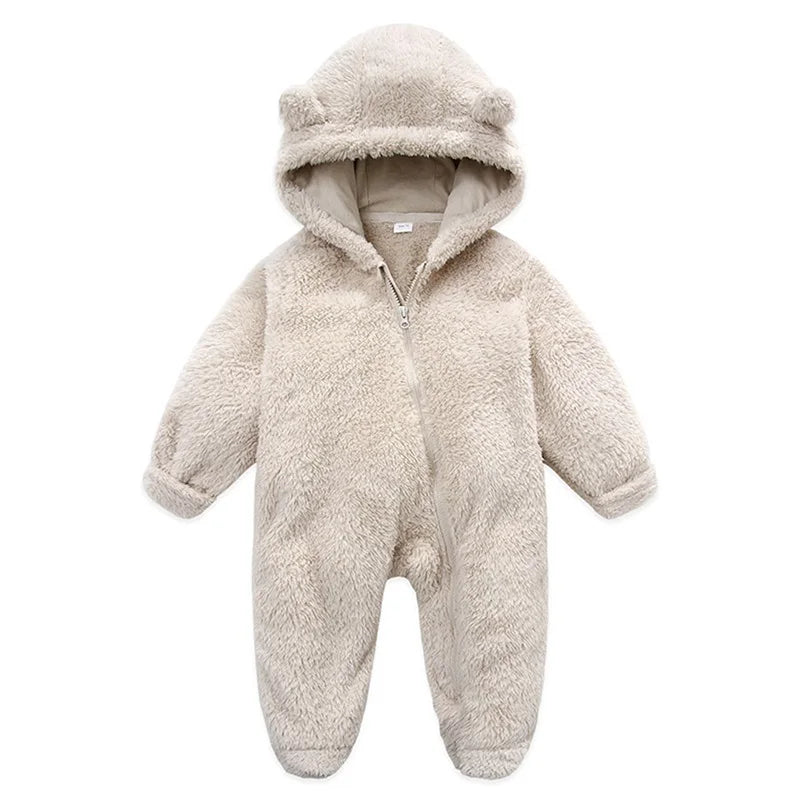 Baby Hooded Plush Romper – Warm Winter Comfort - image 12
