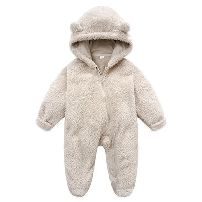 Baby Hooded Plush Romper – Warm Winter Comfort - image 12