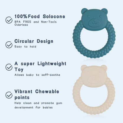 Baby Bear Teether BPA-Free – Gentle Gum Soothing Toy