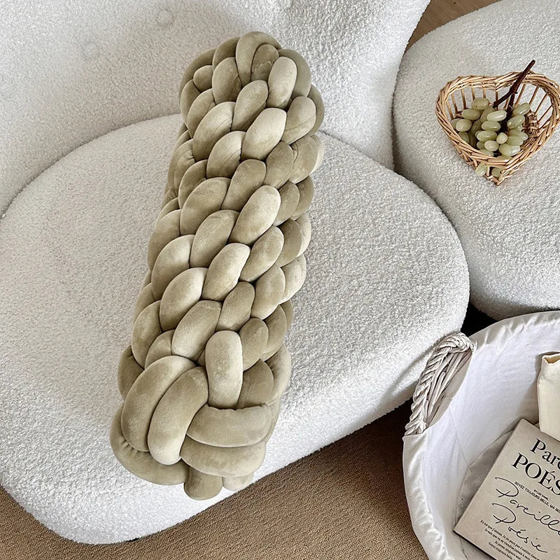 Soft Twisted Knot Nursery Cushion - CozyKnot™