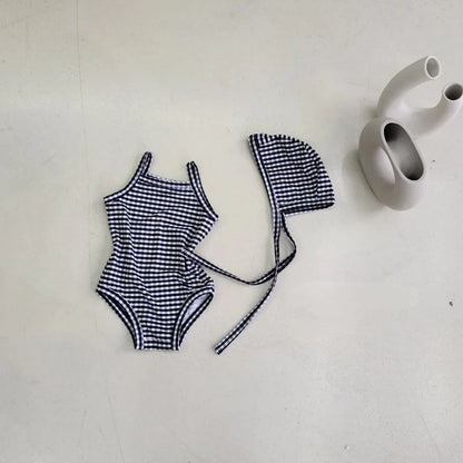 Baby Girl Swimwear Set – One-Piece with Sun Hat