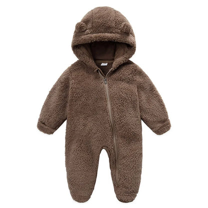 Baby Hooded Plush Romper – Warm Winter Comfort - image 10