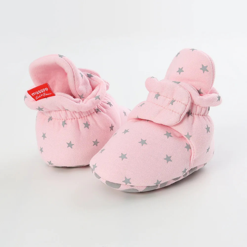 Baby First Walker Shoes – Soft Anti-Slip Star Booties