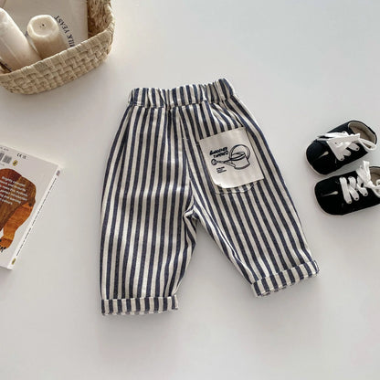 Denim Pants – Soft Striped Casual Trousers