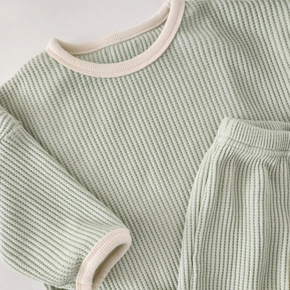 Korean Waffle Suit – Comfy 2-Piece Set