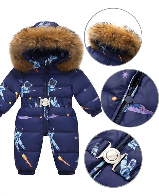 Kids Winter Waterproof Down Snowsuit