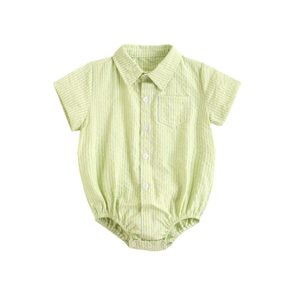 Baby Boy Plaid Bodysuit – Soft Summer Cotton Onesie