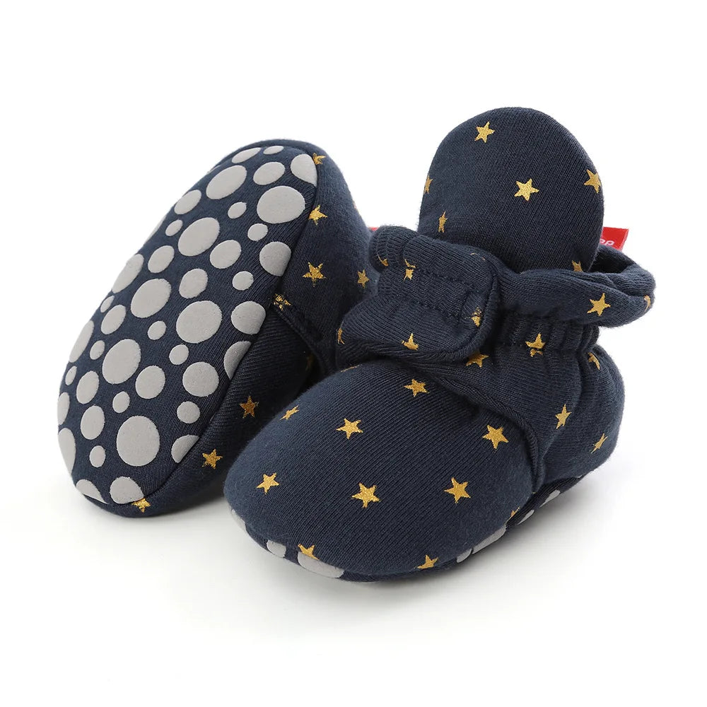 Baby First Walker Shoes – Soft Anti-Slip Star Booties