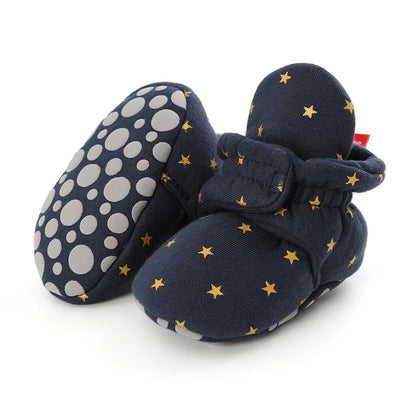 Baby First Walker Shoes – Soft Anti-Slip Star Booties