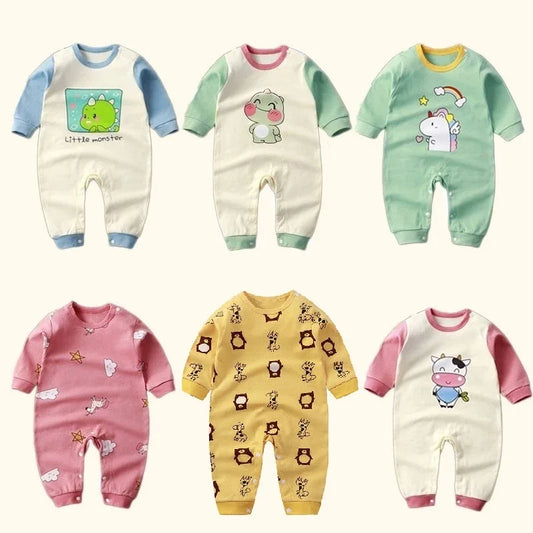 Baby Cotton One-Piece Jumpsuit Solid Color