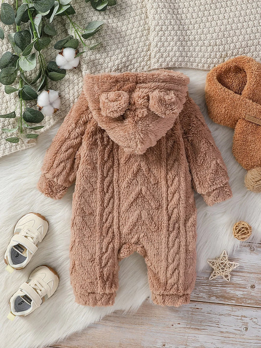 Baby Boys Winter Hooded Jumpsuit – Warm Cozy Comfort