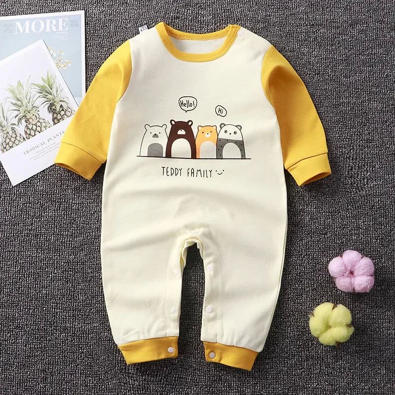 Baby Cotton One-Piece Jumpsuit Solid Color - image 4