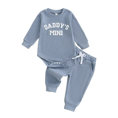 Daddy's Mini Waffle Bodysuit & Jogger Pants – Fall Fashion