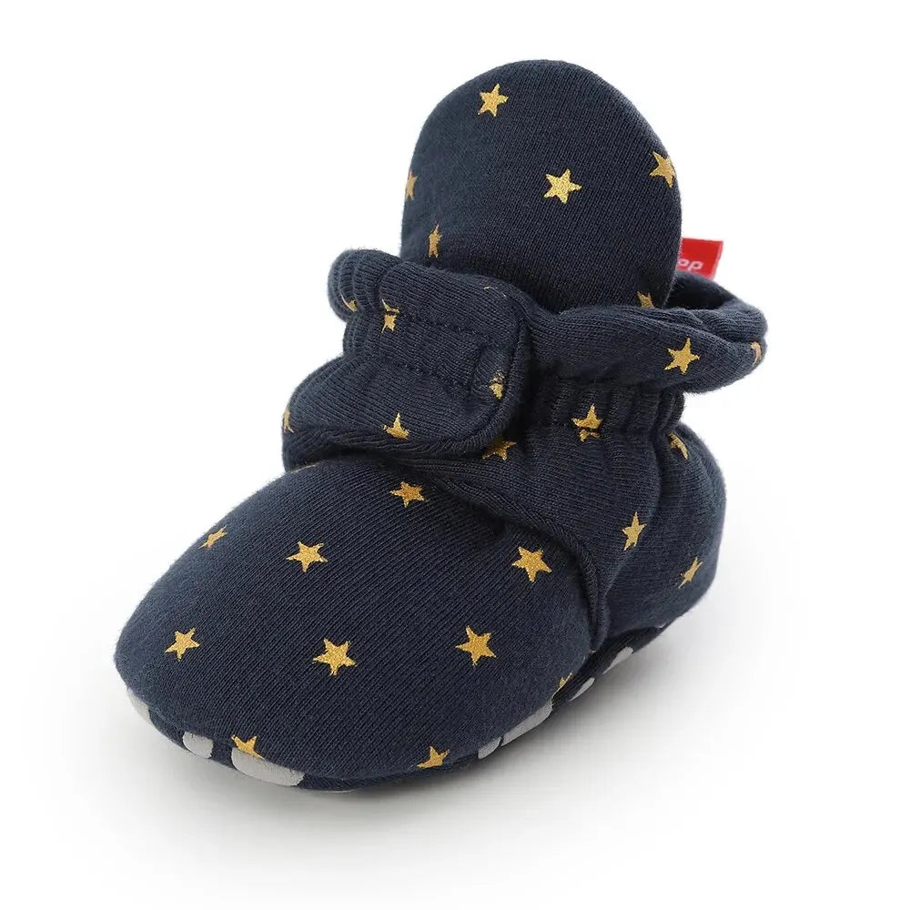Baby First Walker Shoes – Soft Anti-Slip Star Booties