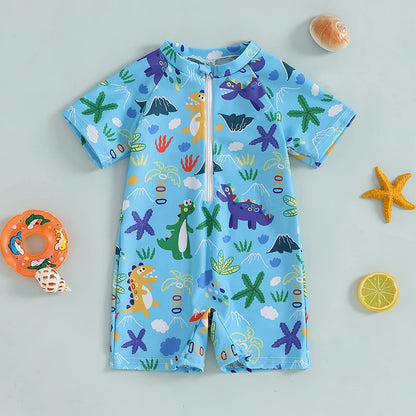 Baby Rash Guard – Shark Print Long Sleeve Zip Up
