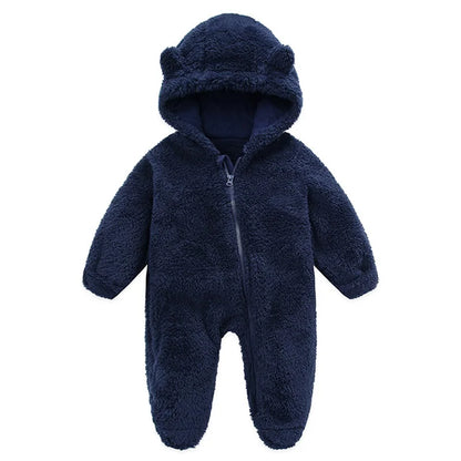 Baby Hooded Plush Romper – Warm Winter Comfort - image 7