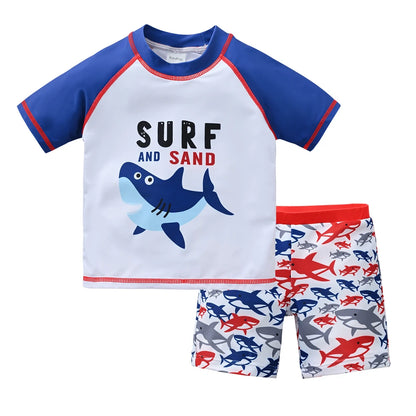 Boys 2-Piece Swimsuit Set – Cool Print 1–7 Years