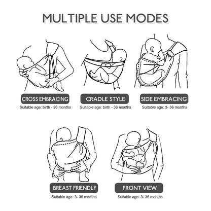 Adjustable baby carrier side sling colour option