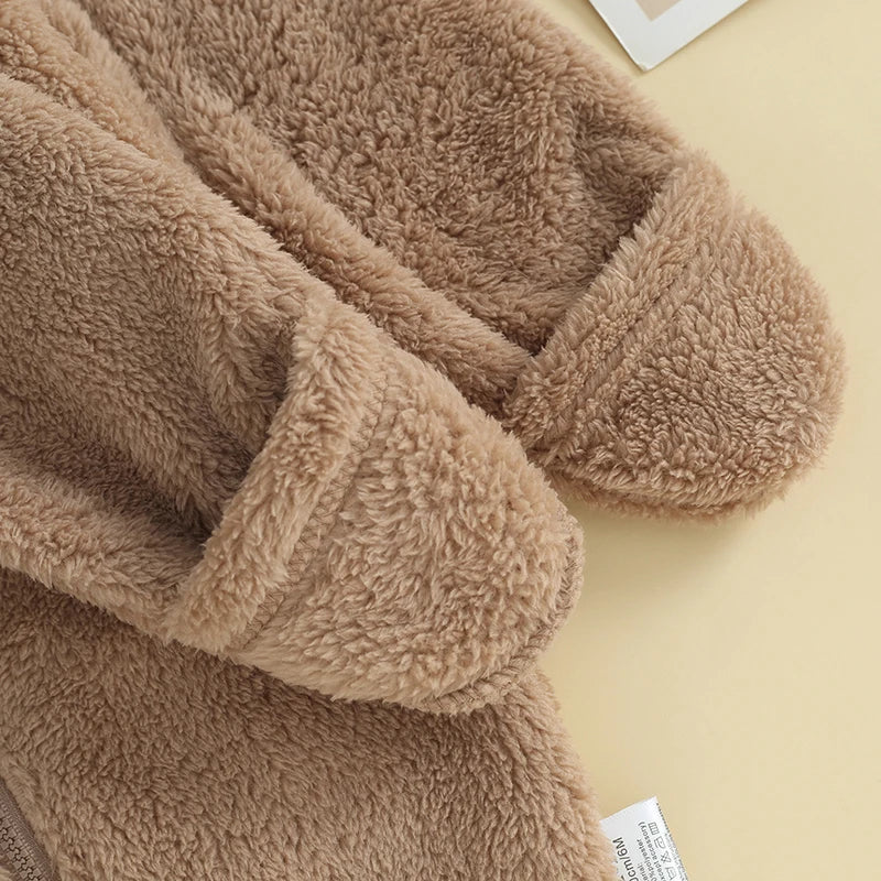 Baby Hooded Plush Romper – Warm Winter Comfort - image 5