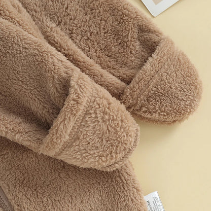 Baby Hooded Plush Romper – Warm Winter Comfort - image 5