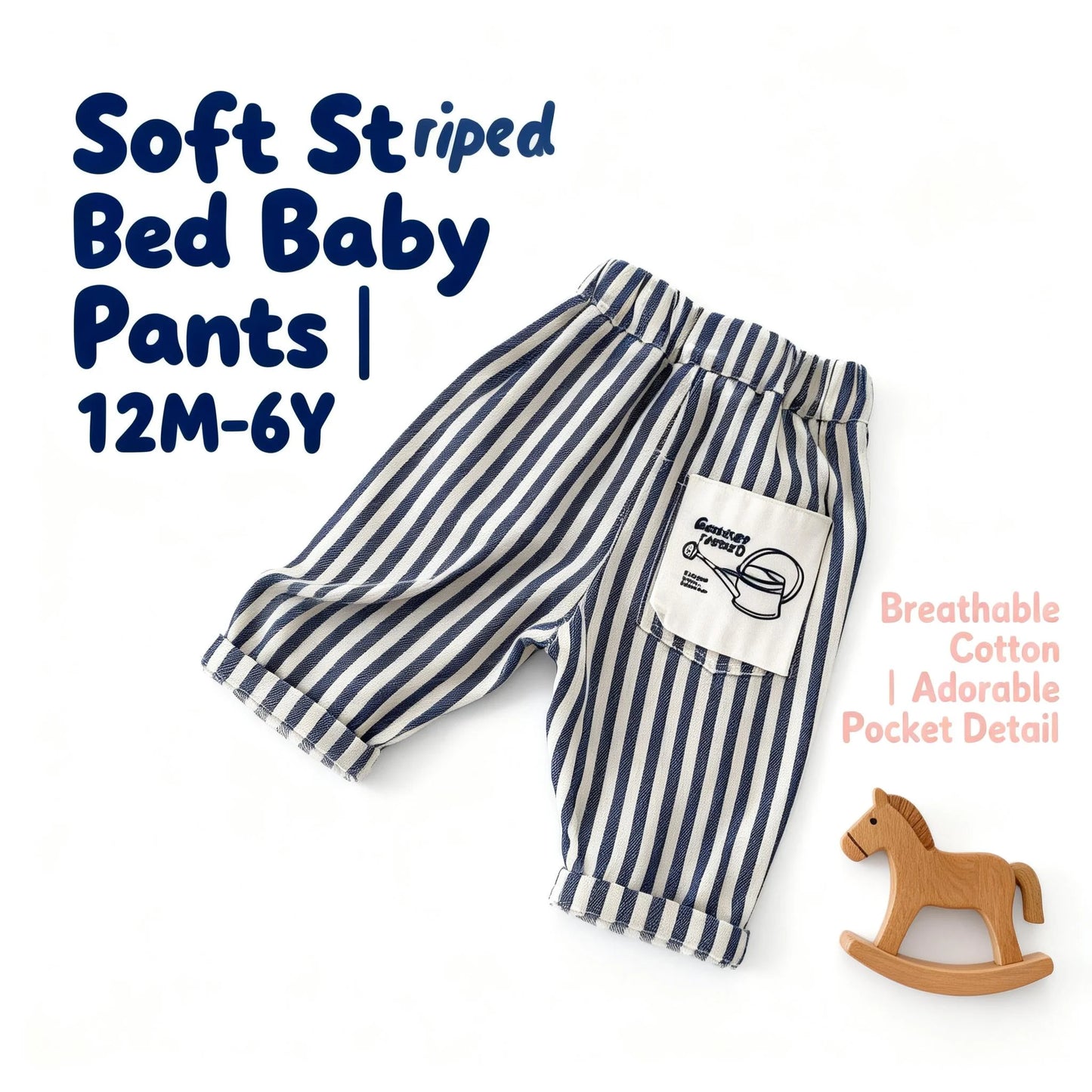 Denim Pants – Soft Striped Casual Trousers