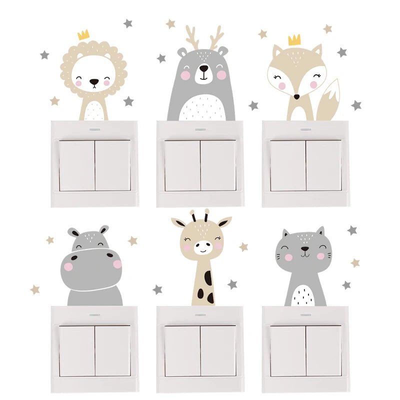 Cartoon Animals Switch Stickers