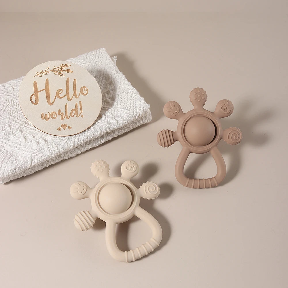 Baby Bunny Palm Rattle Teether – Safe Soothing Chew Toy - image 4