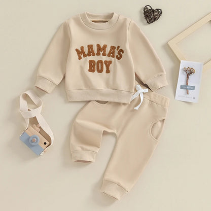 Baby Boy Crewneck Sweatshirt Set – Fall Outfit 0-3Y