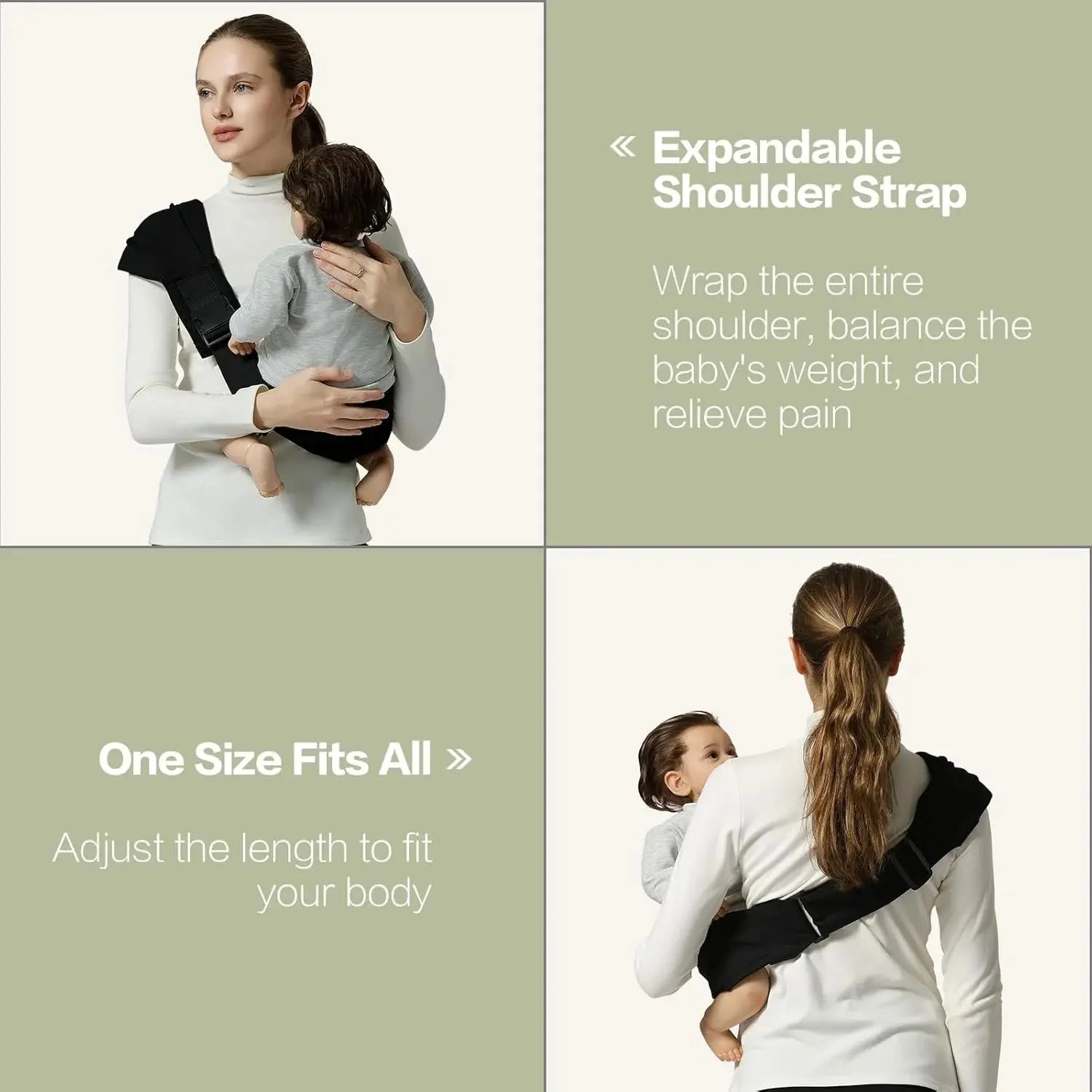 Toddler Sling Carrier with Non-Slip Hip Seat Baby Carrier Side Big Kid Holder Chest Carrying Baby Wrap for 6-48 Months Infants & Baby Bumpers
